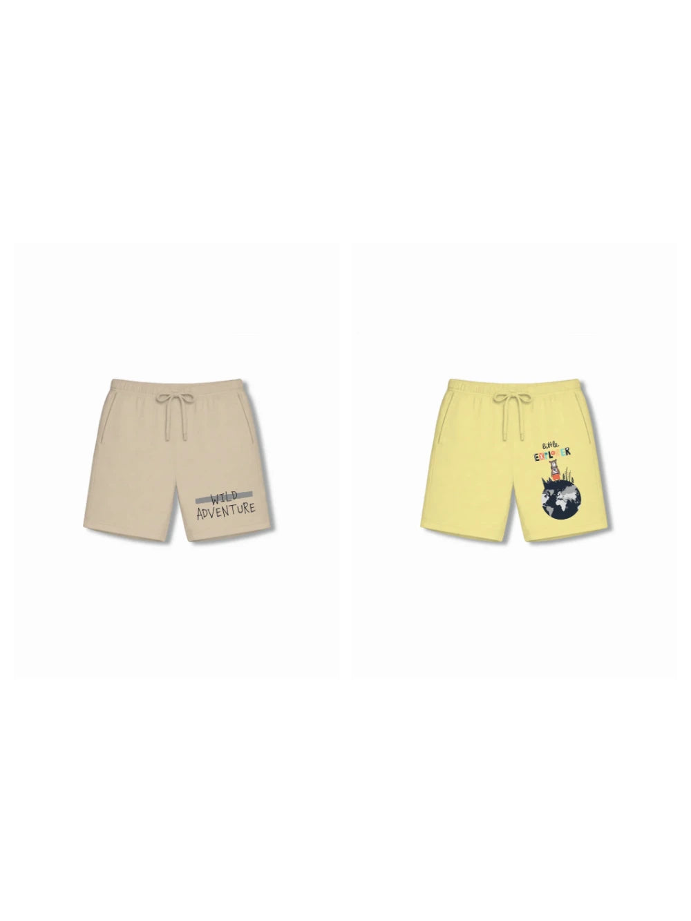 Wild Adventure Yellow & Beige Kids Tshirt & Shorts Set Size 9-10 Bamboo Cotton ‚ Bambify India