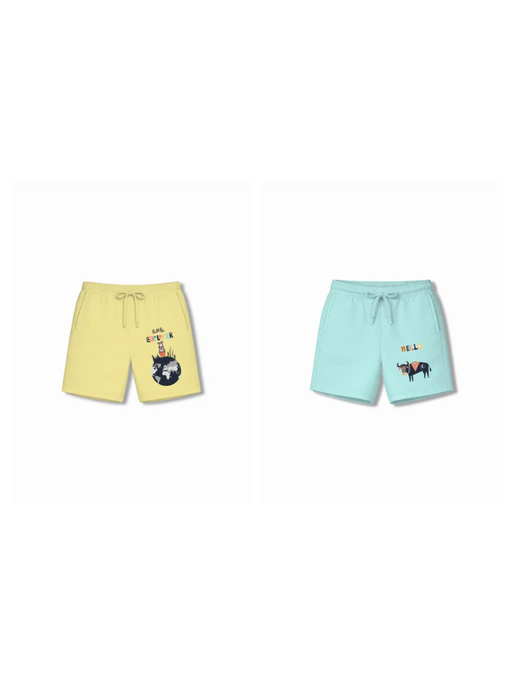 Bambify Kids Bottom 2 Piece Set London & Eurasia Yellow & Light Blue 3-4 Years bamboo cotton kids clothing India