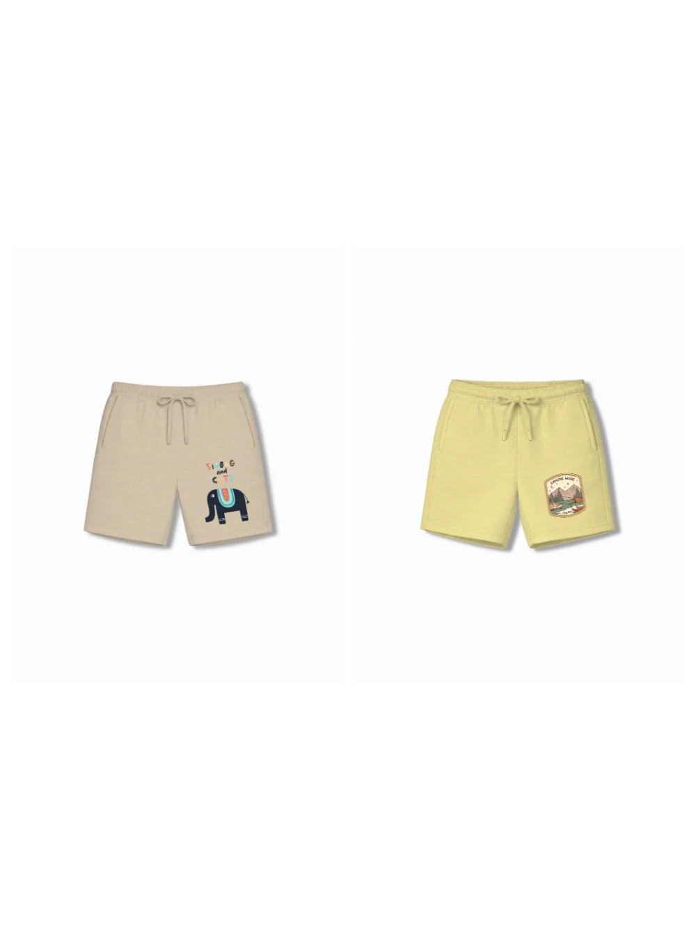 Bambify Kids Bottom 2 Piece Set Animal World & Urban Style Beige & Yellow 9-10 Years bamboo cotton kids clothing India