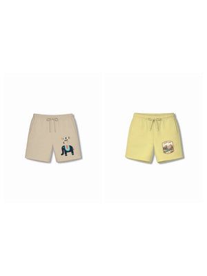 Bambify Kids Bottom 2 Piece Set Animal World & Urban Style Beige & Yellow 9-10 Years bamboo cotton kids clothing India