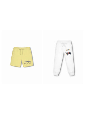 Wild Adventure Dusty Blue & Yellow Kids Tshirt & Shorts Set Size 7-8 Bamboo Cotton ‚ Bambify India