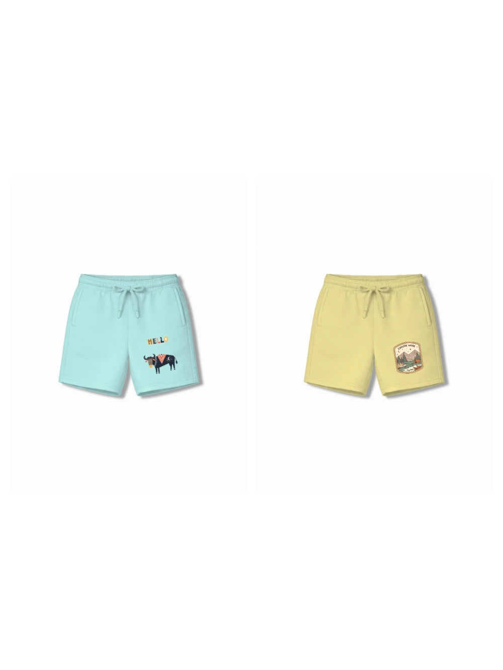 Bambify Kids Bottom 2 Piece Set Eurasia & Urban Style Light Blue & Yellow 7-8 Years bamboo cotton kids clothing India