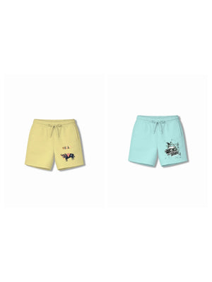 Bambify Kids Bottom 2 Piece Set Eurasia & Super Fast Yellow & Light Blue 3-4 Years bamboo cotton kids clothing India