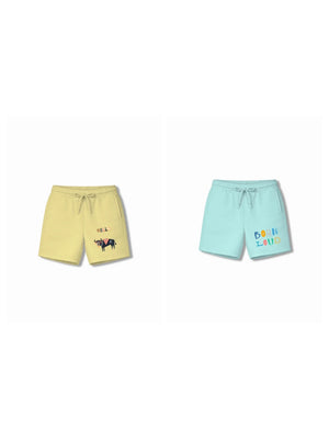 Bambify Kids Bottom 2 Piece Set Eurasia & Noise Yellow & Light Blue 5-6 Years bamboo cotton kids clothing India