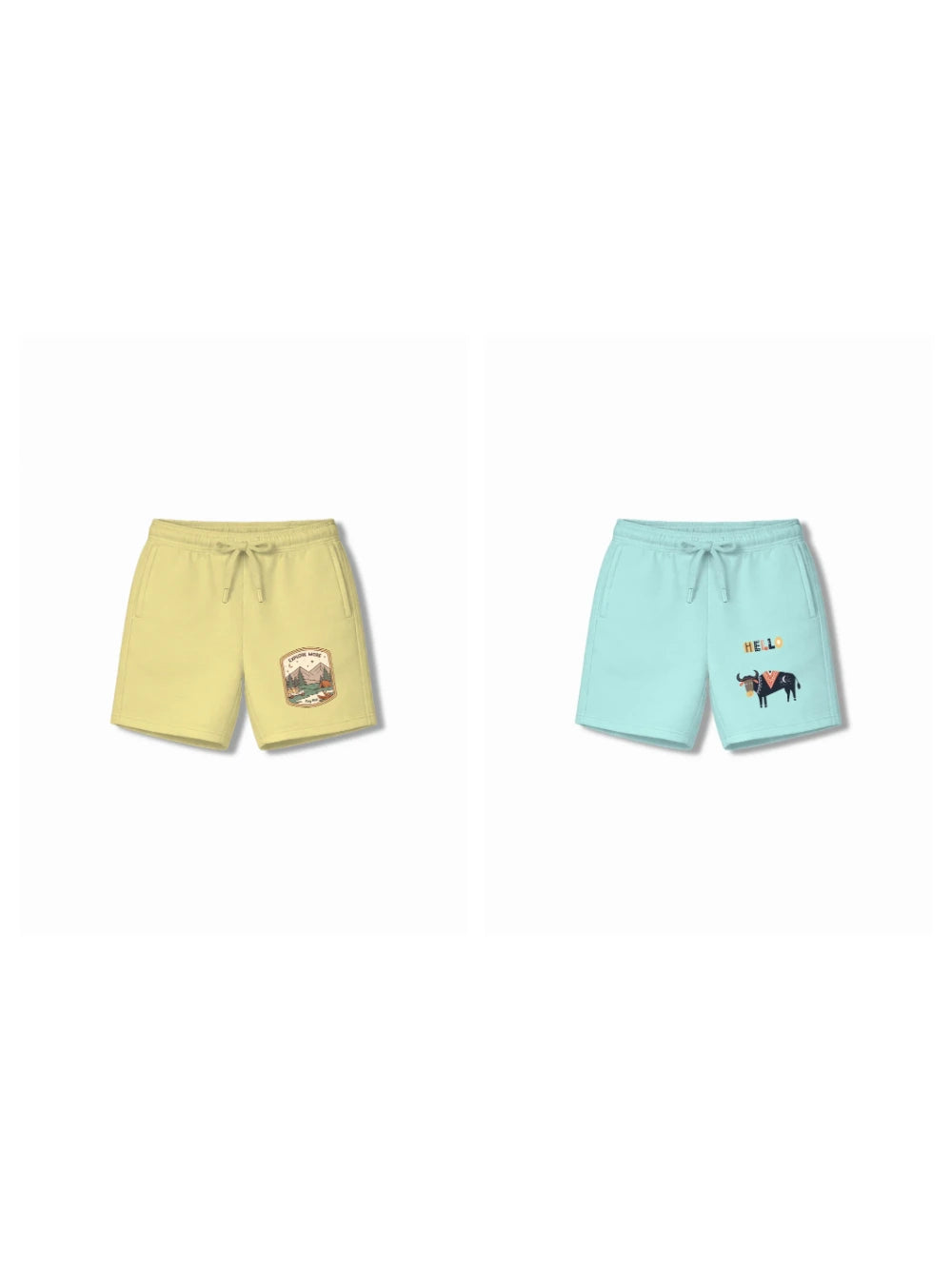 Bambify Kids Bottom 2 Piece Set Urban Style & Eurasia Yellow & Light Blue 5-6 Years bamboo cotton kids clothing India