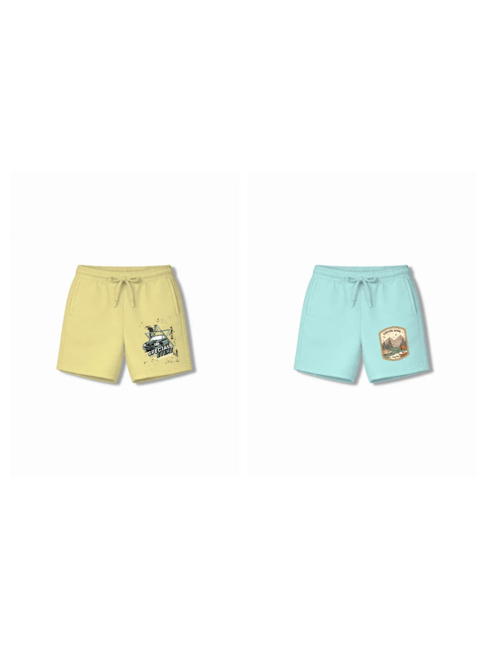 Super Fast Yellow & Dusty Blue Oversized T-shirt & Shorts Set Size 7-8 Years Bamboo Cotton ‚ Bambify India