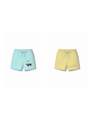 Bambify Kids Bottom 2 Piece Set Born to Ride & Eurasia Yellow & Light Blue 9-10 Years bamboo cotton kids clothing India