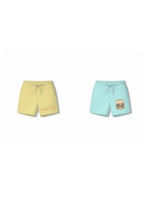 Bambify Kids Bottom 2 Piece Set Born to Ride & Urban Style Yellow & Light Blue 7-8 Years bamboo cotton kids clothing India