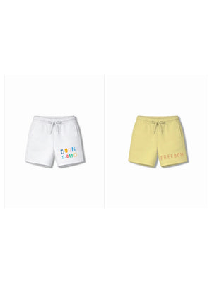 Noise Beige & White Drop Shoulder Shorts Set Size 9-10 Years Bamboo Cotton ‚ Bambify India