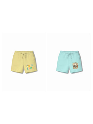 Bambify Kids Bottom 2 Piece Set Noise & Urban Style Yellow & Light Blue 3-4 Years bamboo cotton kids clothing India