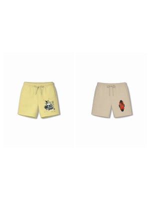 Bambify Kids Bottom 2 Piece Set Super Fast & BMX Racing Yellow & Beige 7-8 Years bamboo cotton kids clothing India
