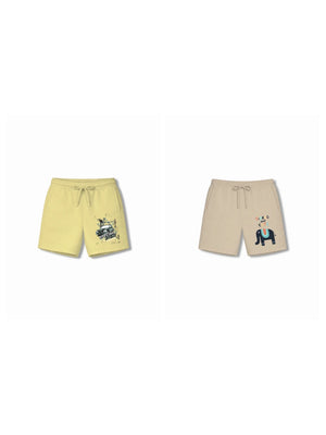 Bambify Kids Bottom 2 Piece Set Super Fast & Animal World Yellow & Beige 9-10 Years bamboo cotton kids clothing India