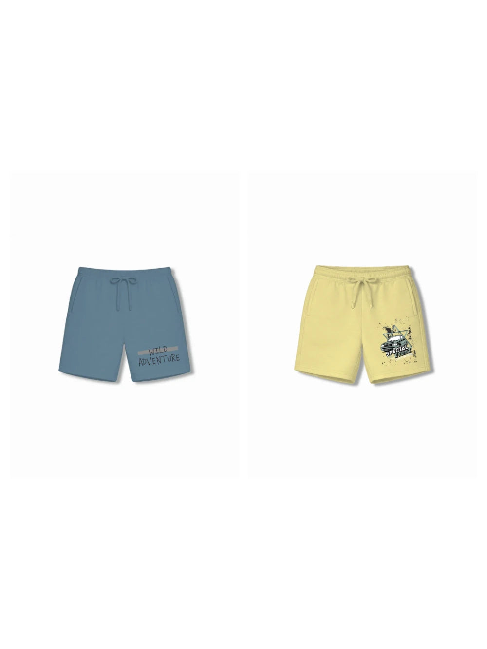 Wild Adventure Light Blue & Dusty Blue Kids Tshirt & Shorts Set Size 7-8 Bamboo Cotton ‚ Bambify India