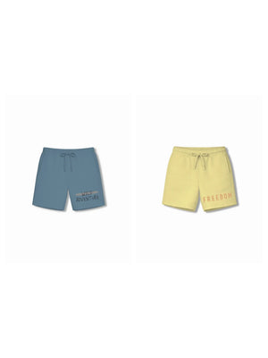 Wild Adventure Light Blue & Dusty Blue Kids Tshirt & Shorts Set Size 7-8 Bamboo Cotton ‚ Bambify India