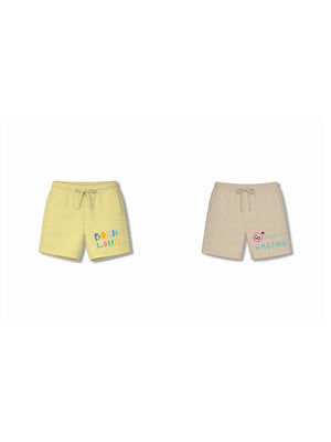 Noise Yellow & Dusty Blue Drop Shoulder Shorts Set Size 7-8 Years Bamboo Cotton ‚ Bambify India