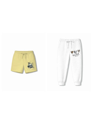 Super Fast Yellow & Dusty Blue Oversized T-shirt & Shorts Set Size 7-8 Years Bamboo Cotton ‚ Bambify India