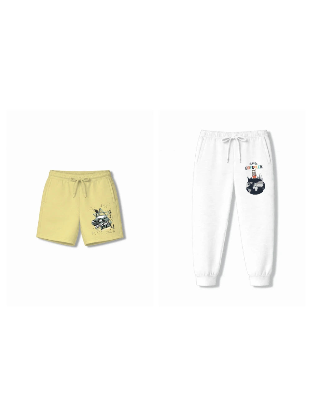 Bambify Kids Bottom 2 Piece Set Super Fast & London Yellow & White 9-10 Years bamboo cotton kids clothing India