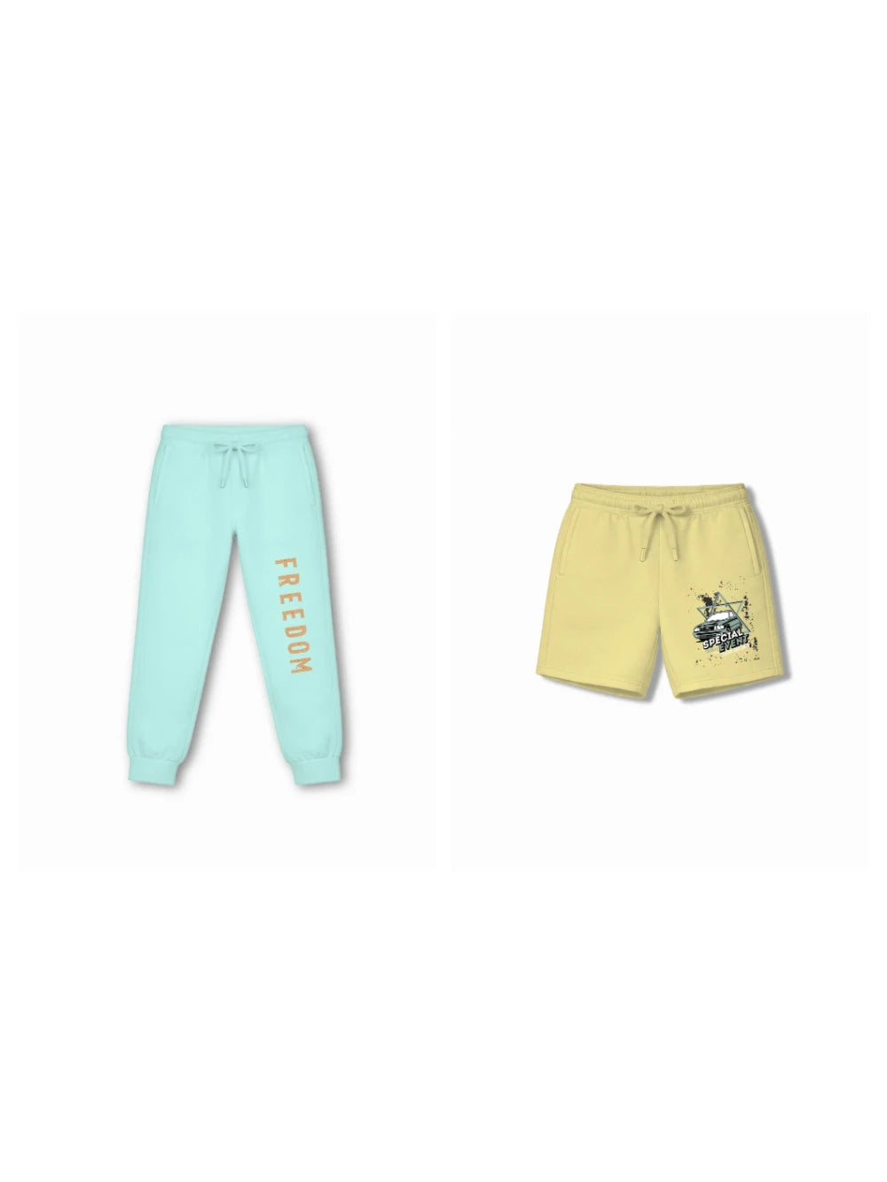 Bambify Kids Bottom 2 Piece Set Super Fast & Born to Ride Yellow & Light Blue 5-6 Years bamboo cotton kids clothing India