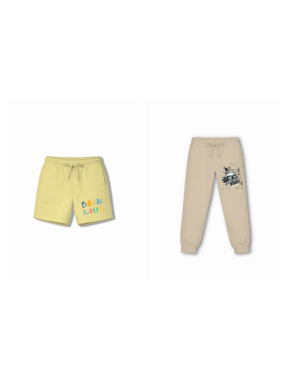 Noise Yellow & Dusty Blue Drop Shoulder Shorts Set Size 7-8 Years Bamboo Cotton ‚ Bambify India