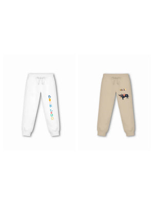 Noise Beige & White Kids Tracks Set Size 7-8 Years Bamboo Cotton ‚ Bambify India