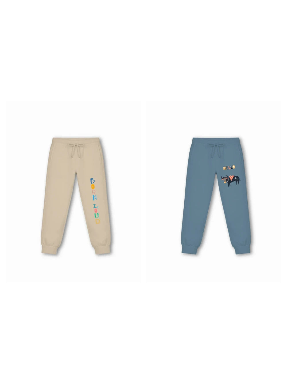 Noise White & Beige Kids Tracks Set Size 7-8 Years Bamboo Cotton ‚ Bambify India