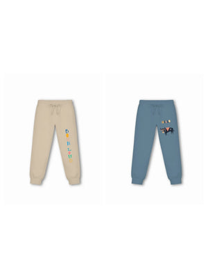 Noise White & Beige Kids Tracks Set Size 7-8 Years Bamboo Cotton ‚ Bambify India