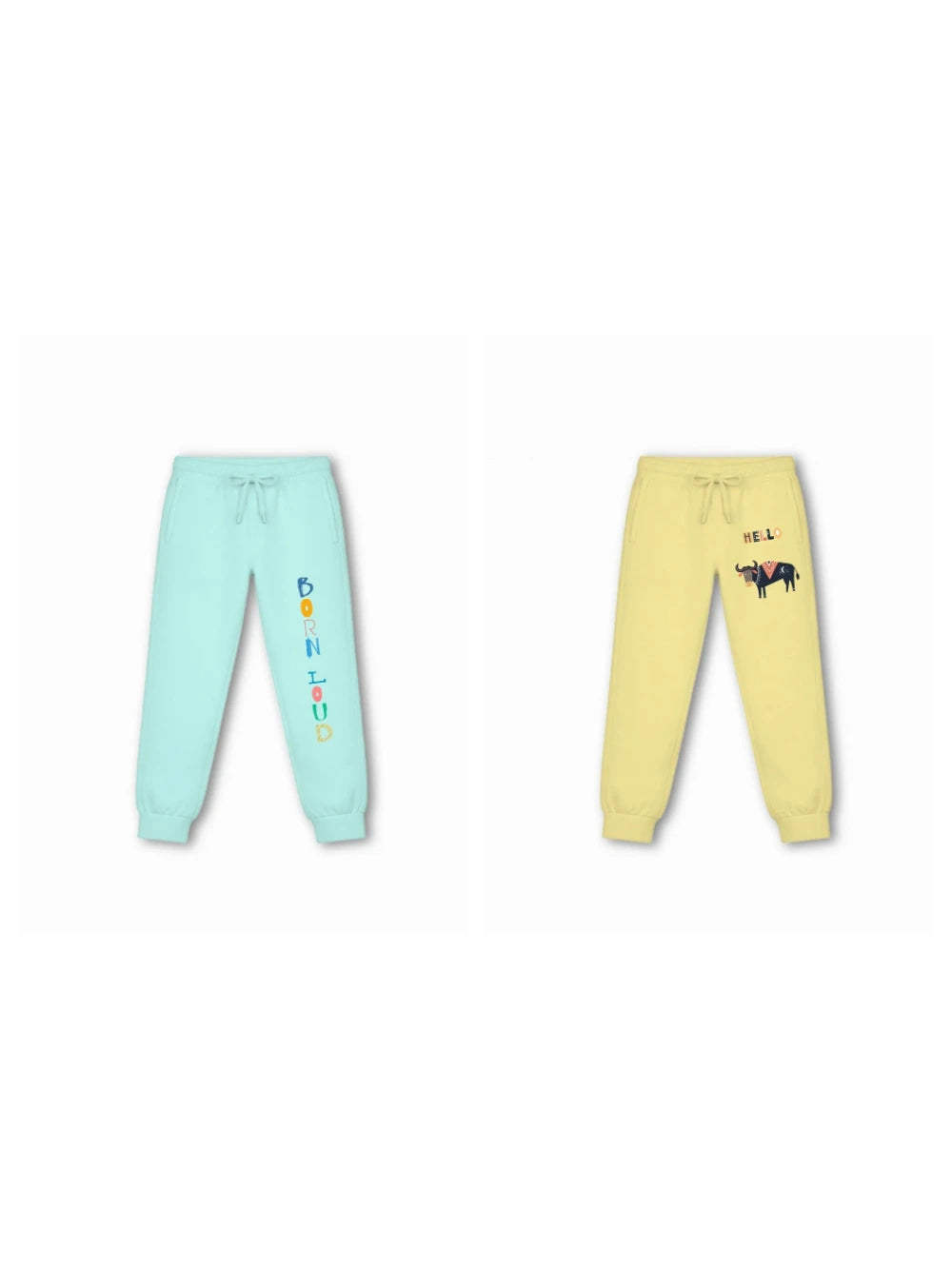 Bambify Kids Bottom 2 Piece Set Noise & Eurasia Light Blue & Yellow 5-6 Years bamboo cotton kids clothing India