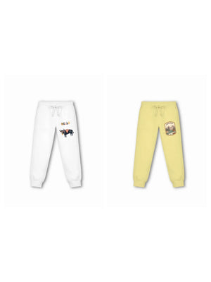 Bambify Kids Bottom 2 Piece Set Eurasia & Urban Style White & Yellow 3-4 Years bamboo cotton kids clothing India