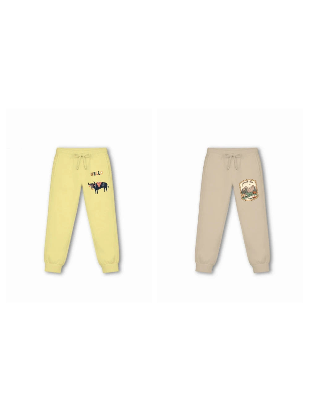 Bambify Kids Bottom 2 Piece Set Eurasia & Urban Style Yellow & Beige 3-4 Years bamboo cotton kids clothing India