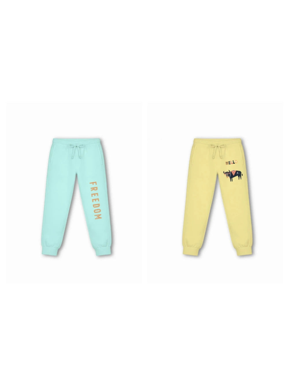 Bambify Kids Bottom 2 Piece Set Eurasia & Born to Ride Yellow & Light Blue 11-12 Years bamboo cotton kids clothing India