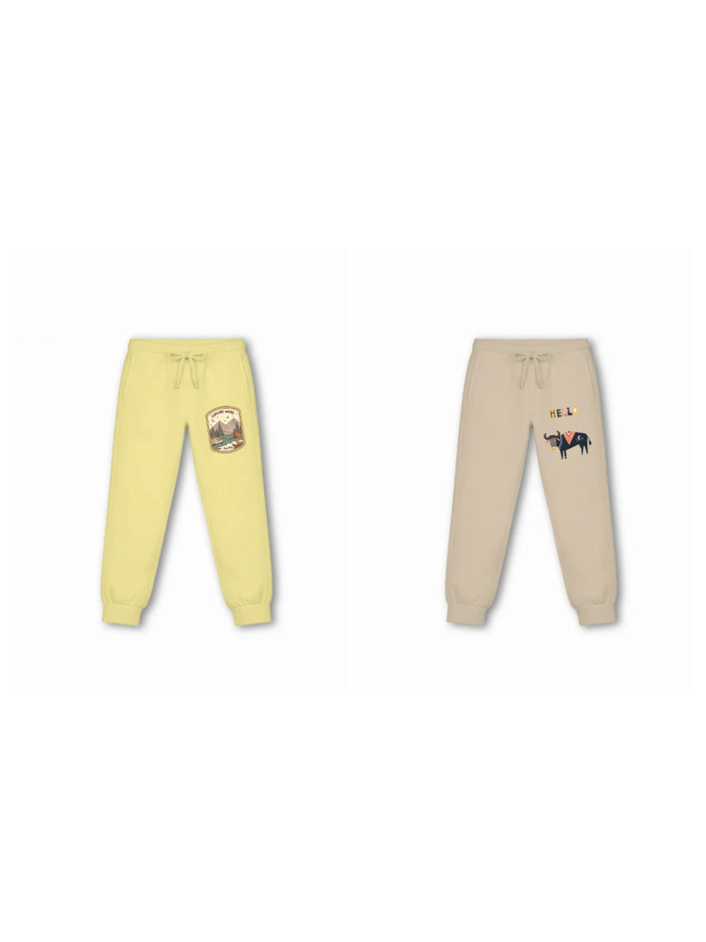 Bambify Kids Bottom 2 Piece Set Urban Style & Eurasia Yellow & Beige 3-4 Years bamboo cotton kids clothing India