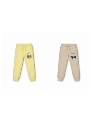 Bambify Kids Bottom 2 Piece Set Urban Style & Eurasia Yellow & Beige 3-4 Years bamboo cotton kids clothing India
