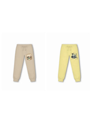 Bambify Kids Bottom 2 Piece Set Urban Style & Super Fast Beige & Yellow 5-6 Years bamboo cotton kids clothing India