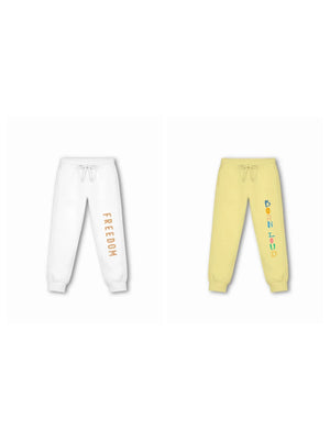 Bambify Kids Bottom 2 Piece Set Born to Ride & Noise White & Yellow 7-8 Years bamboo cotton kids clothing India