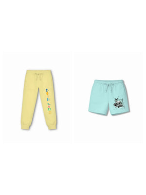 Bambify Kids Bottom 2 Piece Set Noise & Super Fast Yellow & Light Blue 11-12 Years bamboo cotton kids clothing India