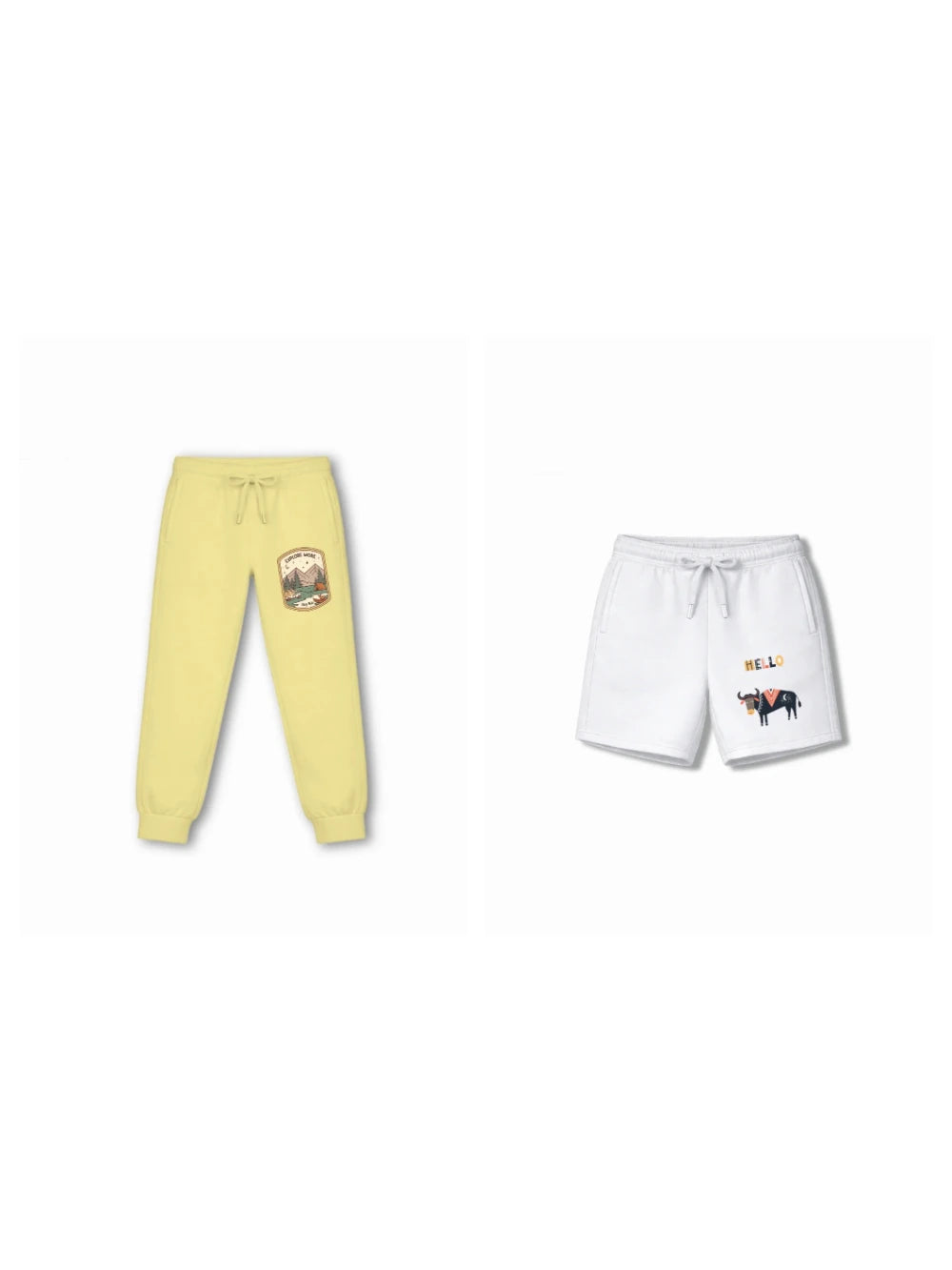 Bambify Kids Bottom 2 Piece Set Urban Style & Eurasia Yellow & White 7-8 Years bamboo cotton kids clothing India