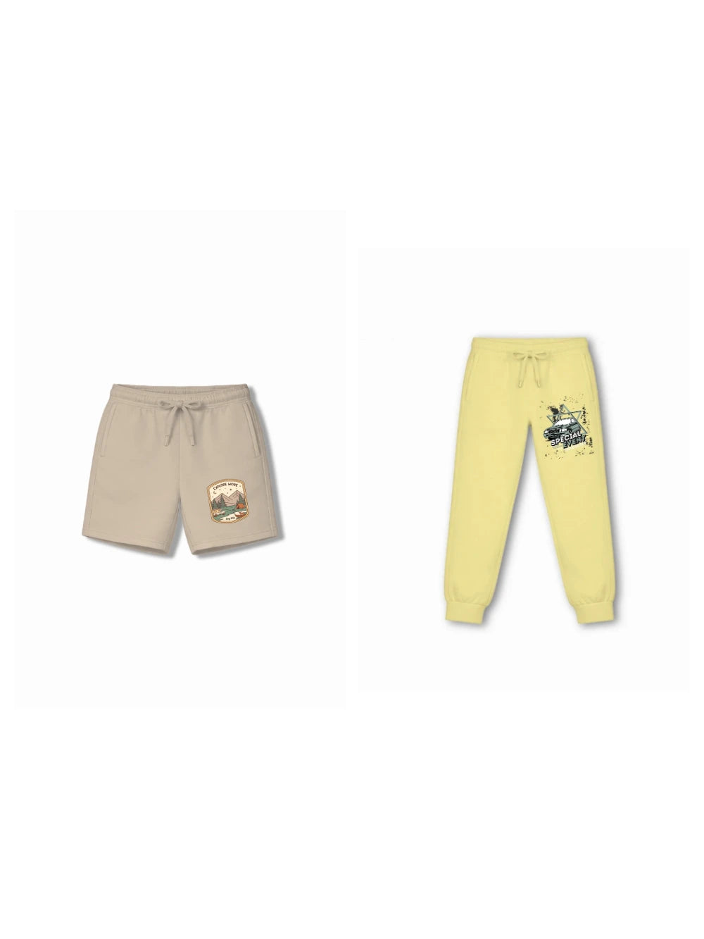 Bambify Kids Bottom 2 Piece Set Super Fast & Urban Style Yellow & Beige 7-8 Years bamboo cotton kids clothing India