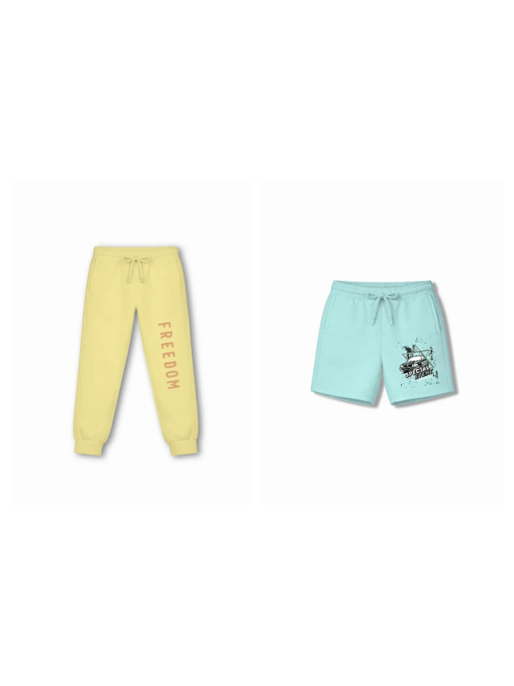 Bambify Kids Bottom 2 Piece Set Born to Ride & Super Fast Yellow & Light Blue 5-6 Years bamboo cotton kids clothing India