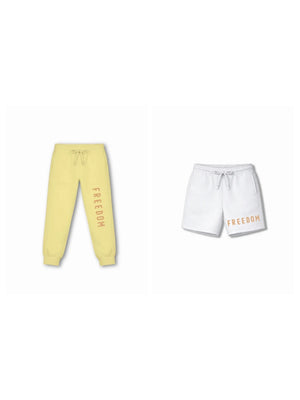 Bambify Kids Bottom 2 Piece Set Born to Ride (Track with Belt) & Born to Ride (Shorts with Belt) Yellow & White 9-10 Years bamboo cotton kids clothing India
