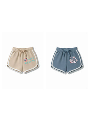 Bambify Kids Bottom 2 Piece Set F1 Racing & Super Girl Beige & Dusty Blue 5-6 Years bamboo cotton kids clothing India