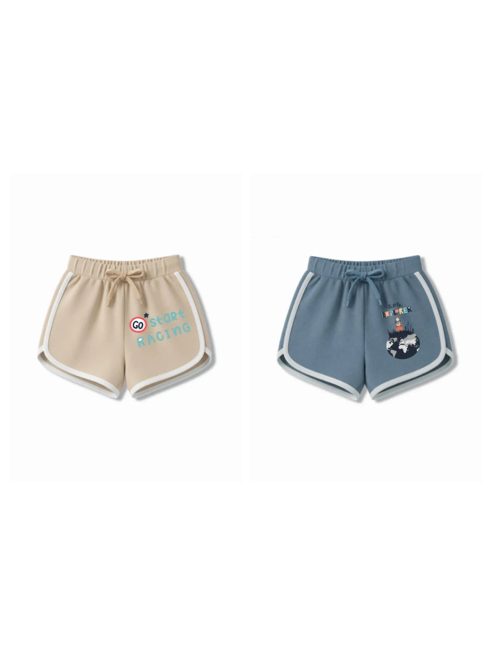 Bambify Kids Bottom 2 Piece Set F1 Racing & France Beige & Dusty Blue 11-12 Years bamboo cotton kids clothing India