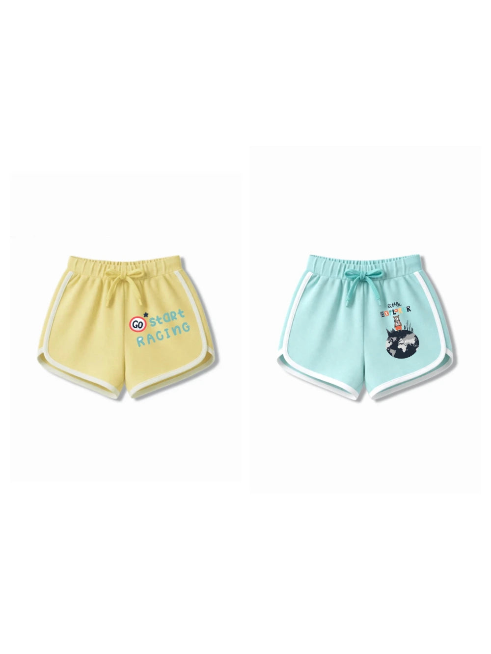 Bambify Kids Bottom 2 Piece Set F1 Racing & France Yellow & Light Blue 11-12 Years bamboo cotton kids clothing India