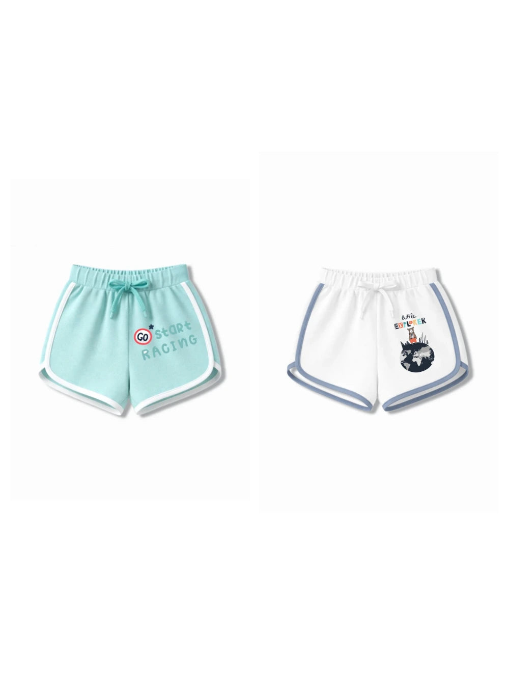 Bambify Kids Bottom 2 Piece Set F1 Racing & France Light Blue & White 5-6 Years bamboo cotton kids clothing India