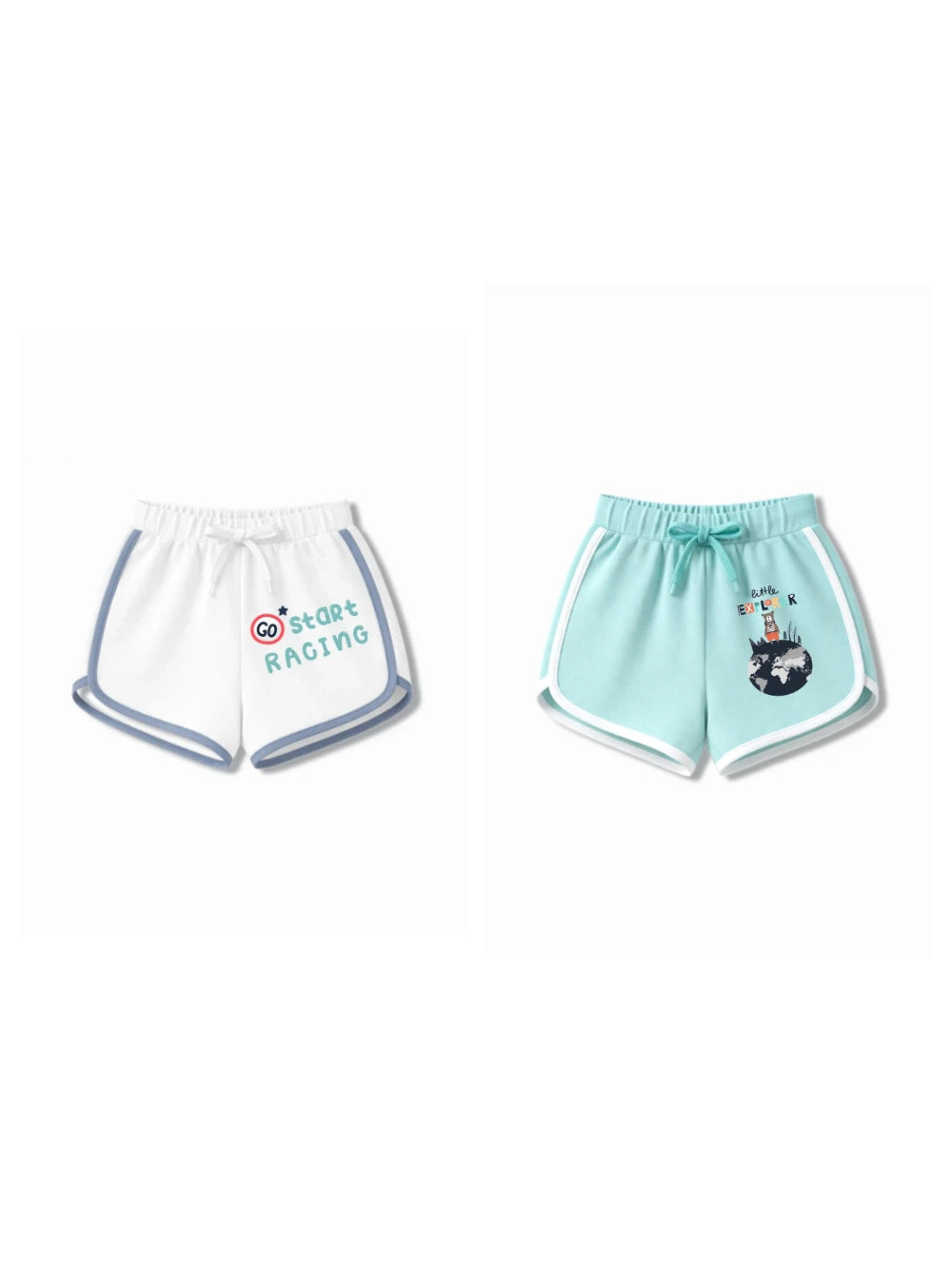 Bambify Kids Bottom 2 Piece Set F1 Racing & France White & Light Blue 5-6 Years bamboo cotton kids clothing India