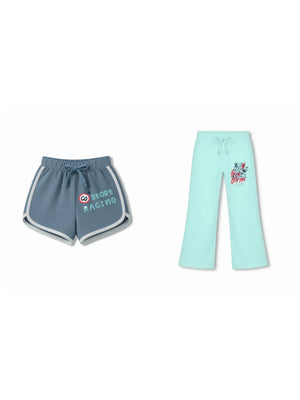 Bambify Kids Bottom 2 Piece Set F1 Racing & Cheetah Dusty Blue & Light Blue 3-4 Years bamboo cotton kids clothing India