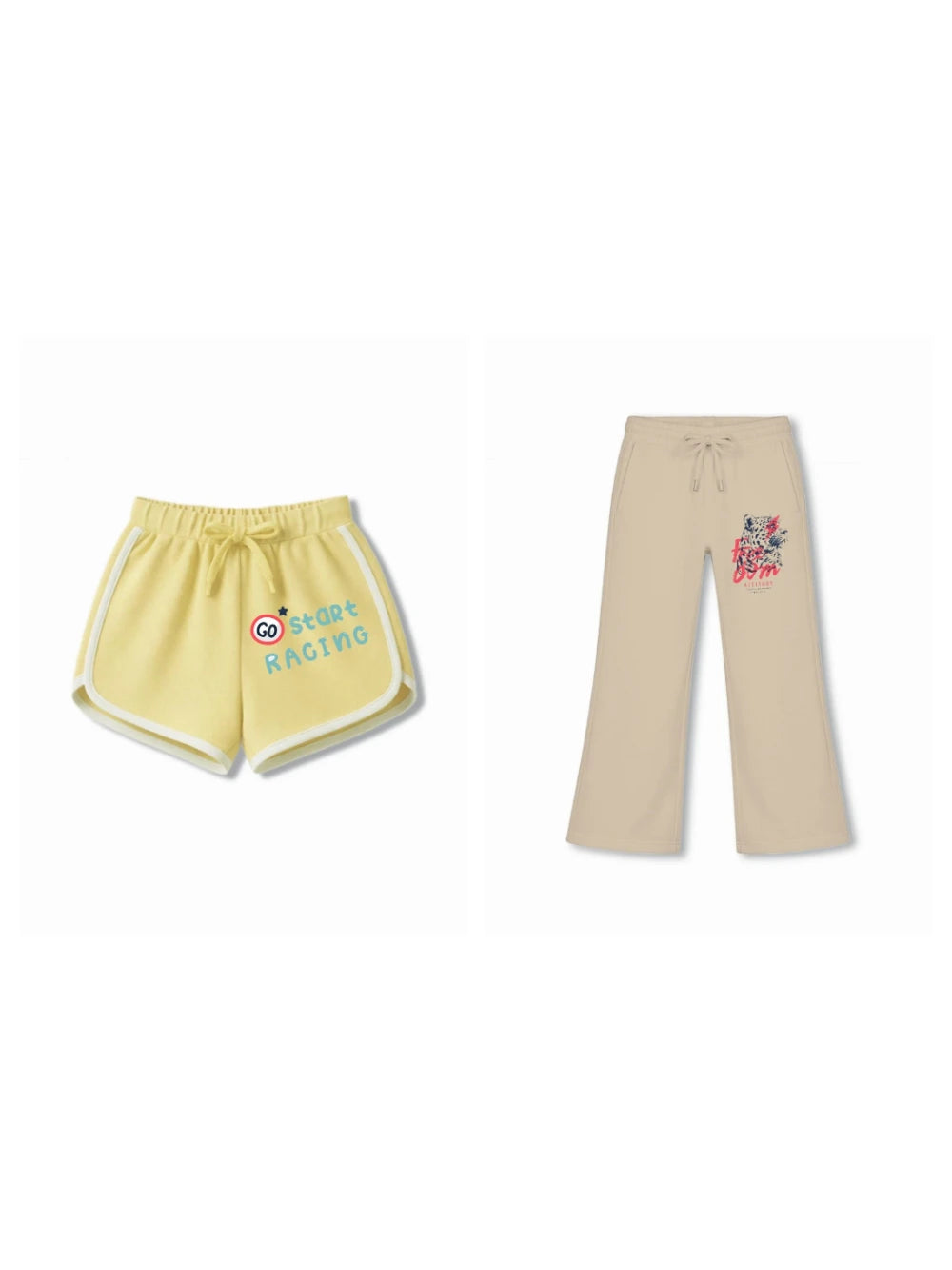 Bambify Kids Bottom 2 Piece Set F1 Racing & Cheetah Yellow & Beige 5-6 Years bamboo cotton kids clothing India