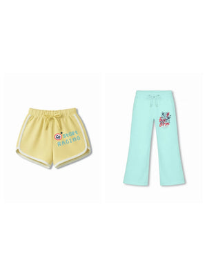 Bambify Kids Bottom 2 Piece Set F1 Racing & Cheetah Yellow & Light Blue 7-8 Years bamboo cotton kids clothing India