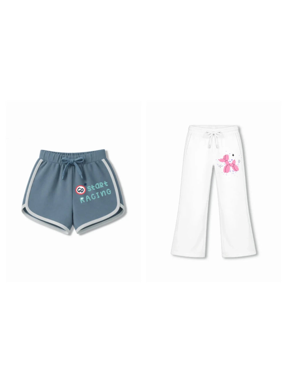 Bambify Kids Bottom 2 Piece Set F1 Racing & Tokyo Dusty Blue & White 3-4 Years bamboo cotton kids clothing India