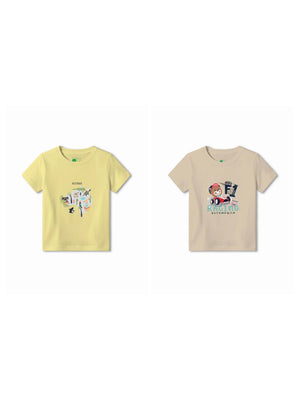 Bambify Kids T-Shirt Set F1 Racing & Australia Beige & Yellow 9-10 Years bamboo cotton kids clothing India