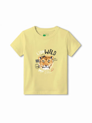 Bambify Kids T-Shirt Set Taekwondo & The Lion White & Yellow 11-12 Years bamboo cotton kids clothing India
